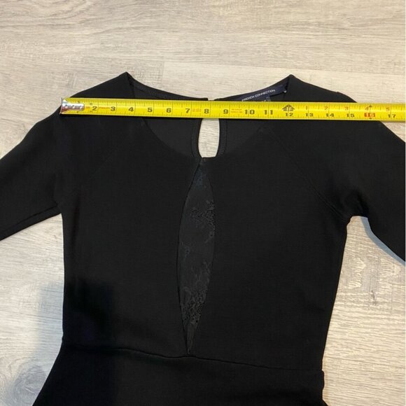 French Connection Little Black Dress with Peekaboo Lace Detail Size 4 - Picture 13 of 16